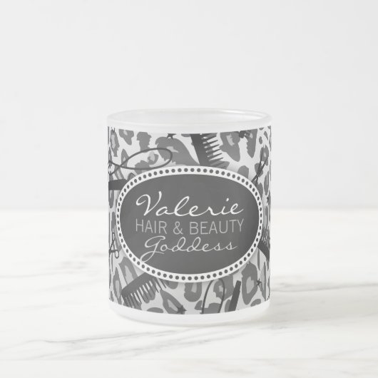 Schnee-Leopard-Druck-Haar u. Tasse der (Mittel)