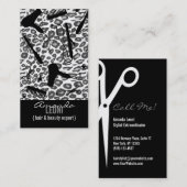 Schnee-Leopard-Druck-Salon bearbeitet Vertikale Visitenkarte (Vorne/Hinten)