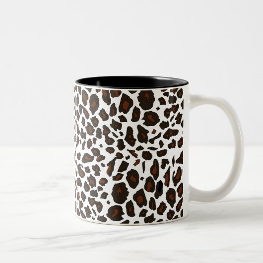 Schnee-Leopard-Druck Zweifarbige Tasse (Rechts)