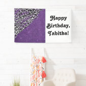 Schnee-Leopard-DruckBrushstrokes auf Banner (Insitu)