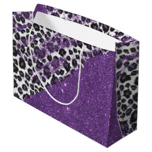Schnee-Leopard-DruckBrushstrokes auf Große Geschenktüte