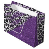 Schnee-Leopard-DruckBrushstrokes auf Große Geschenktüte (Vorderseite Schrägansicht)