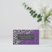 Schnee-Leopard-DruckBrushstrokes auf Visitenkarte (Stehend Vorderseite)