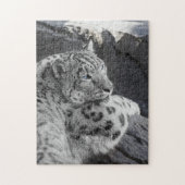 Schnee-Leopard-eisige Starren Puzzle (Vertikal)