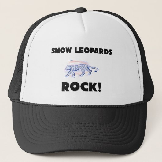 Schnee-Leopard-Felsen Truckerkappe (Vorderseite)