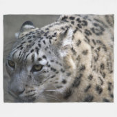 Schnee-Leopard-Fleece-Decke, groß Fleecedecke (Vorderseite (Horizontal))
