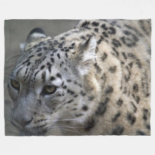 Schnee-Leopard-Fleece-Decke, groß Fleecedecke
