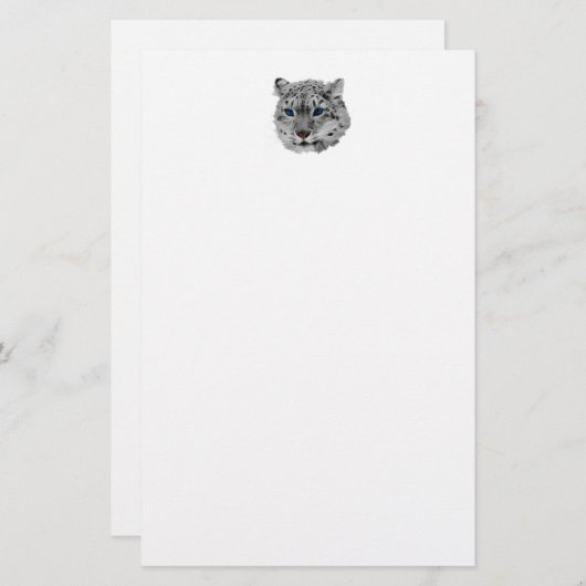 Schnee-Leopard-Fraktal Briefpapier (Vorne/Hinten)