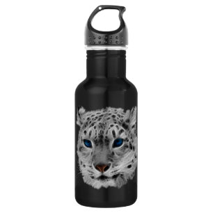 Schnee-Leopard-Fraktal Edelstahlflasche
