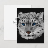 Schnee-Leopard-Fraktal Einladung (Vorne/Hinten)