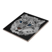 Schnee-Leopard-Fraktal Fliese (Seite)