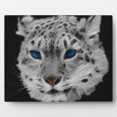 Schnee-Leopard-Fraktal Fotoplatte (Vorderseite)