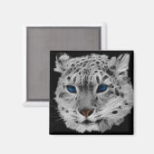 Schnee-Leopard-Fraktal Magnet (Vorderseite/Rückseite)