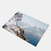 Schnee-Leopard Fußmatte (Schrägansicht)