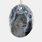 SCHNEE LEOPARD gefährdete Arten von Big Cat Keramik Ornament (Rechts)