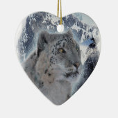 SCHNEE LEOPARD gefährdete Arten von Big Cat Keramikornament (Rechts)