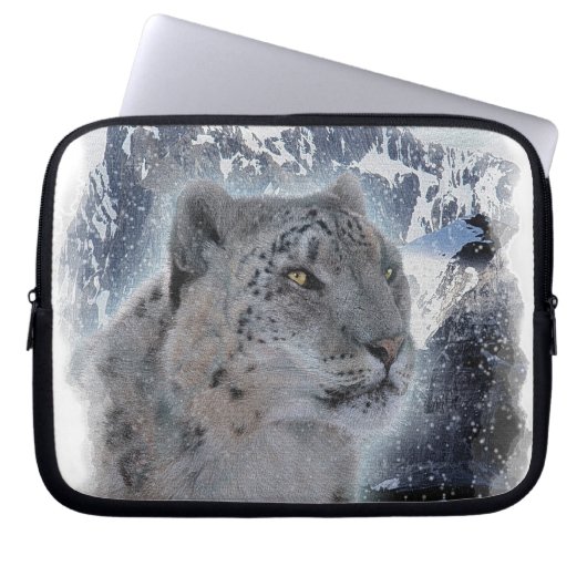 SCHNEE LEOPARD gefährdete Arten von Big Cat Laptopschutzhülle (Vorderseite)