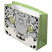 Schnee-Leopard-Geschenk-Tasche Große Geschenktüte (Rückseite Schrägansicht)