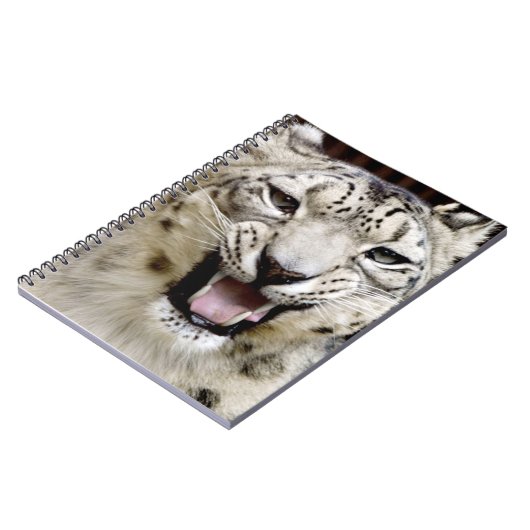 Schnee-Leopard-Gesicht Notizblock (Linke Seite)