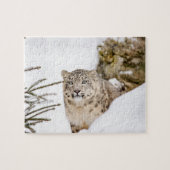 Schnee-Leopard im Schnee Puzzle (Horizontal)