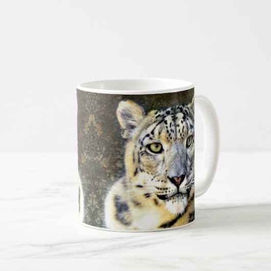Schnee-Leopard-Kaffee-Tasse Kaffeetasse (VorderseiteRechts)