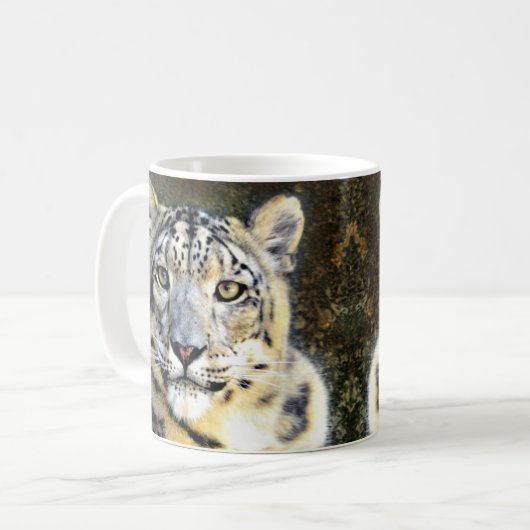 Schnee-Leopard-Kaffee-Tasse Kaffeetasse (Vorderseite Links)