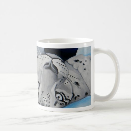 Schnee-Leopard Kaffeetasse (Rechts)