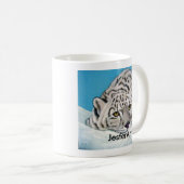 SCHNEE-LEOPARD KAFFEETASSE (VorderseiteRechts)