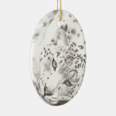 Schnee-Leopard Keramikornament (Rechts)
