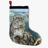 Schnee-Leopard Kleiner Weihnachtsstrumpf (Vorderseite)
