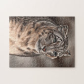 Schnee-Leopard-Laubsäge Puzzle (Horizontal)