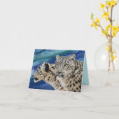 Schnee-Leopard-Lebensraum Notecards Karte (Gelbe Blume)