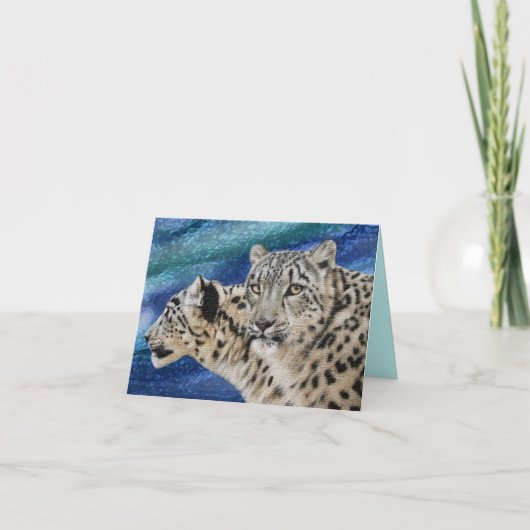 Schnee-Leopard-Lebensraum Notecards Karte (Vorderseite)