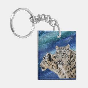 Schnee-Leopard-Lebensraum Schlüsselanhänger