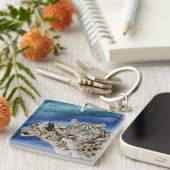 Schnee-Leopard-Lebensraum Schlüsselanhänger (Vorderseite rechts)