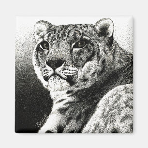 Schnee-Leopard-Magnet Magnet