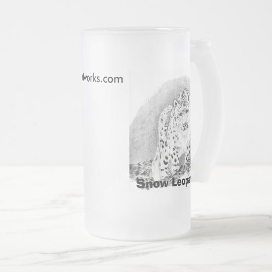 Schnee-Leopard-mattierte Tasse (VorderseiteRechts)