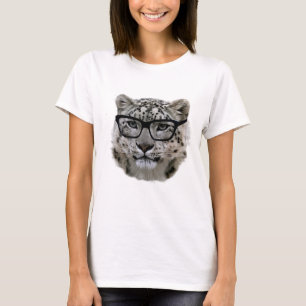 Schnee-Leopard mit Schauspielen! T-Shirt