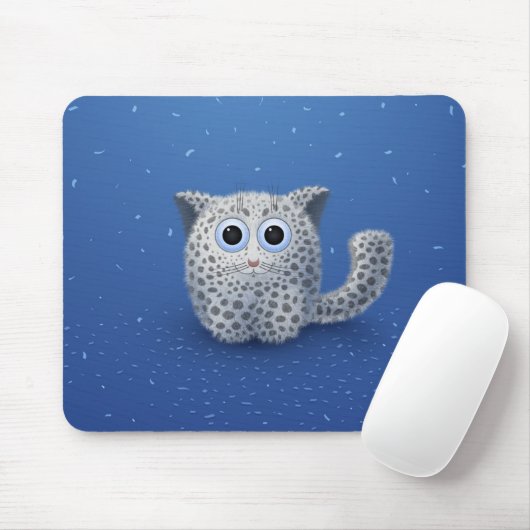 Schnee-Leopard Mousepad (Mit Mouse)