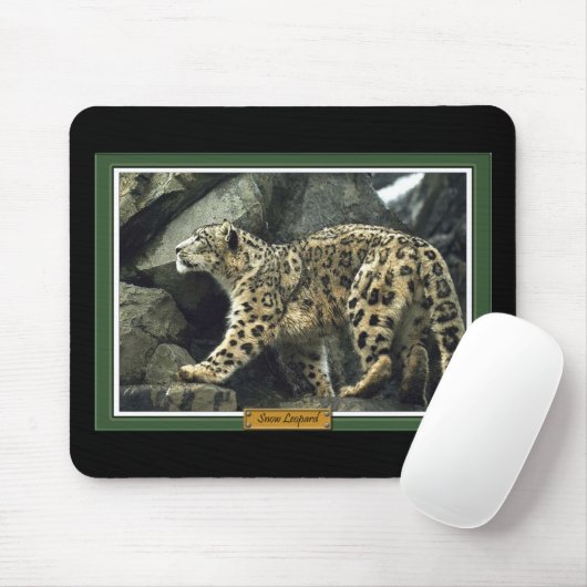 Schnee-Leopard Mousepad (Mit Mouse)