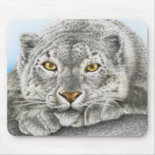 Schnee-Leopard Mousepad