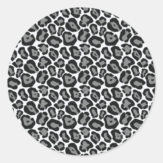 Schnee-Leopard-Muster-Aufkleber Runder Aufkleber (Vorderseite)