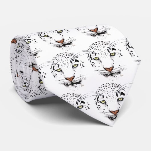 Schnee-Leopard-Muster Krawatte (Gerollt)