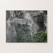 Schnee-Leopard-Mutter und CUB Puzzle (Horizontal)
