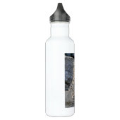 Schnee-Leopard nach Augen Edelstahlflasche (Links)