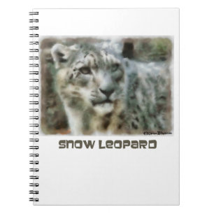 Schnee-Leopard-Notizbuch Notizblock