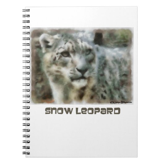 Schnee-Leopard-Notizbuch Notizblock (Vorderseite)