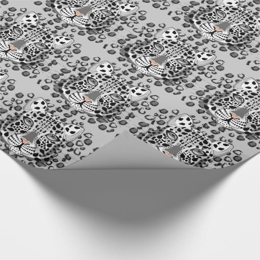 Schnee-Leopard-Packpapier Geschenkpapier (Ecke)