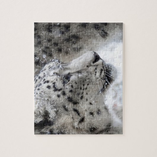 Schnee-Leopard-Profil im Schnee Puzzle (Vertikal)
