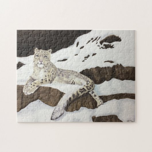 Schnee-Leopard Puzzle (Horizontal)